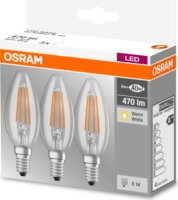 Osram Base Classic 4W E14 LED gyertya izzó filament - Meleg fehér (3db)