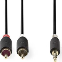 Nedis CABW22200AT20 JACK - RCA kábel 2m (3,5 mm-es jack apa - 2xRCA apa)