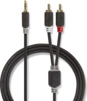 Nedis CABW22200AT05 JACK - RCA kábel 0,5m (3,5 mm-es jack apa - 2xRCA apa)