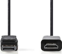 Nedis DisplayPort - HDMI (apa - apa) kábel 2m - Fekete