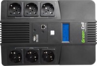 Green Cell AiO 800VA / 480W Vonalinteraktív szünetmentes tápegység UPS LCD kijelzővel