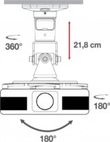 Techly 022397 Univerzális Mennyezeti projektor tartó - Ezüst