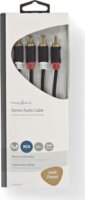 Nedis RCA - RCA Sztereó audiokábel 2m (2xRCA apa - 2xRCA apa) Antracit