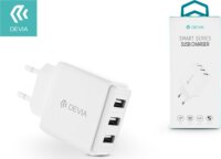 Devia Smart Series Univerzális hálózati 3xUSB töltő (5V / 3.4A) Fehér
