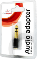Gembird A-6.35M-3.5F 6.35mm jack apa - 3.5mm jack anya Audió adapter Fekete