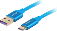Lanberg Prémium USB 2.0-C apa - USB 2.0-A apa Adat- és töltőkábel 1m - Kék