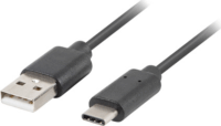 Lanberg USB 2.0-C apa - USB 2.0-A apa Adat- és töltőkábel QC 3.0 1m - Fekete