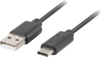 Lanberg USB 2.0-C apa - USB 2.0-A apa Adat- és töltőkábel QC 3.0 1.8m - Fekete