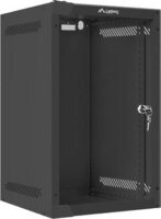 Lanberg 10" Fali rack szekrény (Üveg) 9U 280x310mm - Fekete