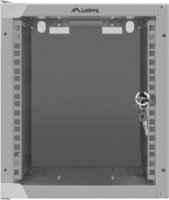 Lanberg 10" Fali rack szekrény (Üveg) 6U 280x310mm - Szürke