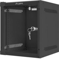 Lanberg 10" Fali rack szekrény (Üveg) 6U 280x310mm - Fekete