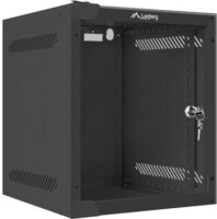 Lanberg 10" Fali rack szekrény (Üveg) 6U 280x310mm - Fekete