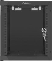 Lanberg 10" Fali rack szekrény (Üveg) 6U 280x310mm - Fekete