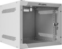 Lanberg 10" Fali rack szekrény (Üveg) 4U 280x310mm - Szürke