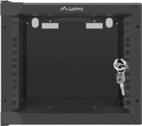 Lanberg 10" Fali rack szekrény (Üveg) 4U 280x310mm - Fekete