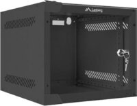 Lanberg 10" Fali rack szekrény (Üveg) 4U 280x310mm - Fekete