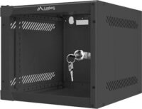 Lanberg 10" Fali rack szekrény (Üveg) 4U 280x310mm - Fekete