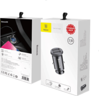 Baseus Grain Autós dual USB töltő 3.1A Fekete