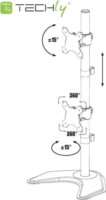 Techly 027552 13"-27" LCD TV/Monitor asztali tartó állvány 2 monitorhoz Fekete