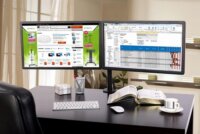 Techly 027514 13"-27" LCD TV/Monitor asztali tartó kar 2 monitorhoz Fekete