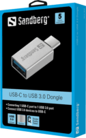 Sandberg 136-24 USB-C apa - USB 3.0-A anya Adapter - Ezüst