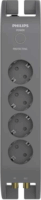 Philips SPN5144A 220V hálózati elosztó 4 aljzatos túlfeszültség védelemmel 2.0m - Szürke