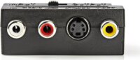 Nedis Scart - S-Video + 3x RCA (anya - anya) adapter - Fekete
