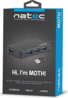 Natec NHU-1342 USB 3.0 HUB (4 port) Fekete