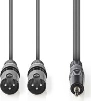 Nedis COTH15310GY30 2x XLR - 3.5mm Jack (apa - apa) kábel 3m - Fekete