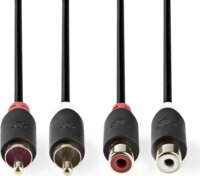 Nedis CABW24205AT20 2x RCA (apa - anya) kábel 2m - Fekete