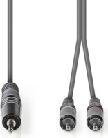 Nedis JACK - RCA Sztereó audiokábel 3m (3.5mm jack apa - 2xRCA apa) Szürke