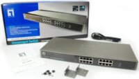 LevelOne GSW-1657 switch (10/100/1000Mbit/s, 16 port, rackbe szerelhető)