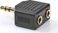 Nedis JACK - JACK Sztereó audió adapter (3.5mm jack apa - 2x3.5mm jack anya) Fekete