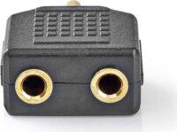 Nedis JACK - JACK Sztereó audió adapter (3.5mm jack apa - 2x3.5mm jack anya) Fekete