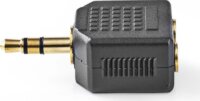 Nedis JACK - JACK Sztereó audió adapter (3.5mm jack apa - 2x3.5mm jack anya) Fekete