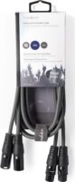 Nedis XLR - XLR Egyensúlyozott audió kábel 1.5m (2xXLR apa - 2xXLR anya) Szürke