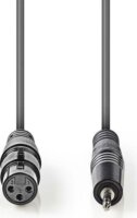 Nedis XLR - JACK Egyensúlyozott audiokábel 1m (XLR anya - 3.5mm jack apa) Szürke