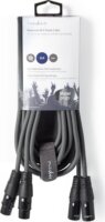 Nedis XLR - XLR Egyensúlyozott audiokábel 3m (2xXLR apa - 2xXLR anya) Szürke