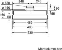 Bosch DHL555BL Serie 4 Beépíthető páraelszívó - Ezüst