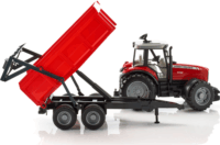 Bruder Massey Ferguson 7480 pótkocsival Piros