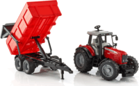 Bruder Massey Ferguson 7480 pótkocsival Piros