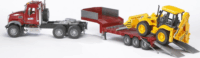 Bruder MACK Granite tréler és JCB munkagép