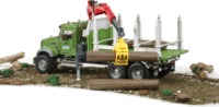 Bruder MACK Granite rönkszállitó Zöld