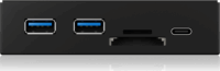 IcyBox IB-HUB1417-I3 USB 3.0 HUB (2+1 port) + Kártyaolvasó Fekete