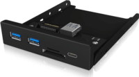 IcyBox IB-HUB1417-I3 USB 3.0 HUB (2+1 port) + Kártyaolvasó Fekete