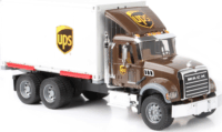 Bruder MACK Granite UPS teherautó taroncával és raklapokkal