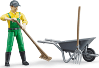 Bruder Bworld Mezőgazdasági munkás munkaeszközökkel