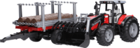 Bruder Massey Ferguson 7480 Homlokrakodóval és rönkszállitóval