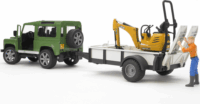 Bruder Land Rover Defender utánfutóval és JCB 8010 CTS markolóval (1:16)