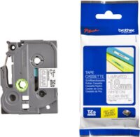 Brother TZE145 P-Touch Feliratozógép szalag 18 mm átlátszó alapon fehér